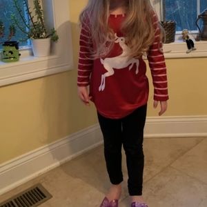 Boutique Red White Reindeer Raglan Shirt NEW 18-24 mo
